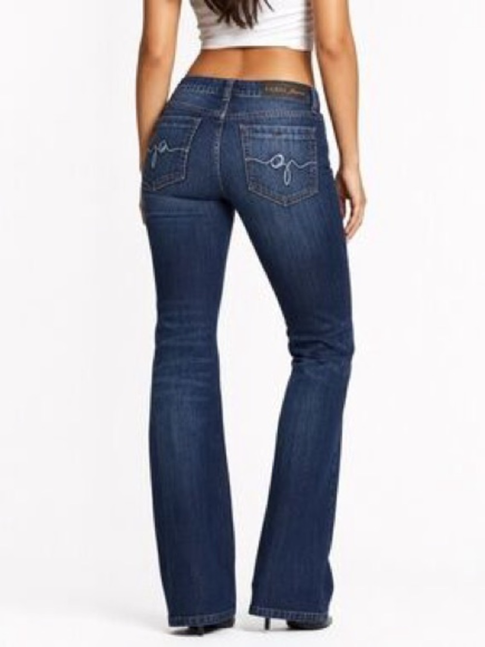 GUESS| Y2K Dark Wash Low Rise Flare Leg Dark Blue Denim Jeans Size 27